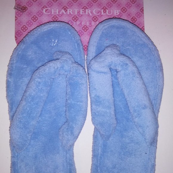 Charter Club Slippers Womens Medium Light Blue Thong New With Tags  *Bundle to S - Picture 4 of 6